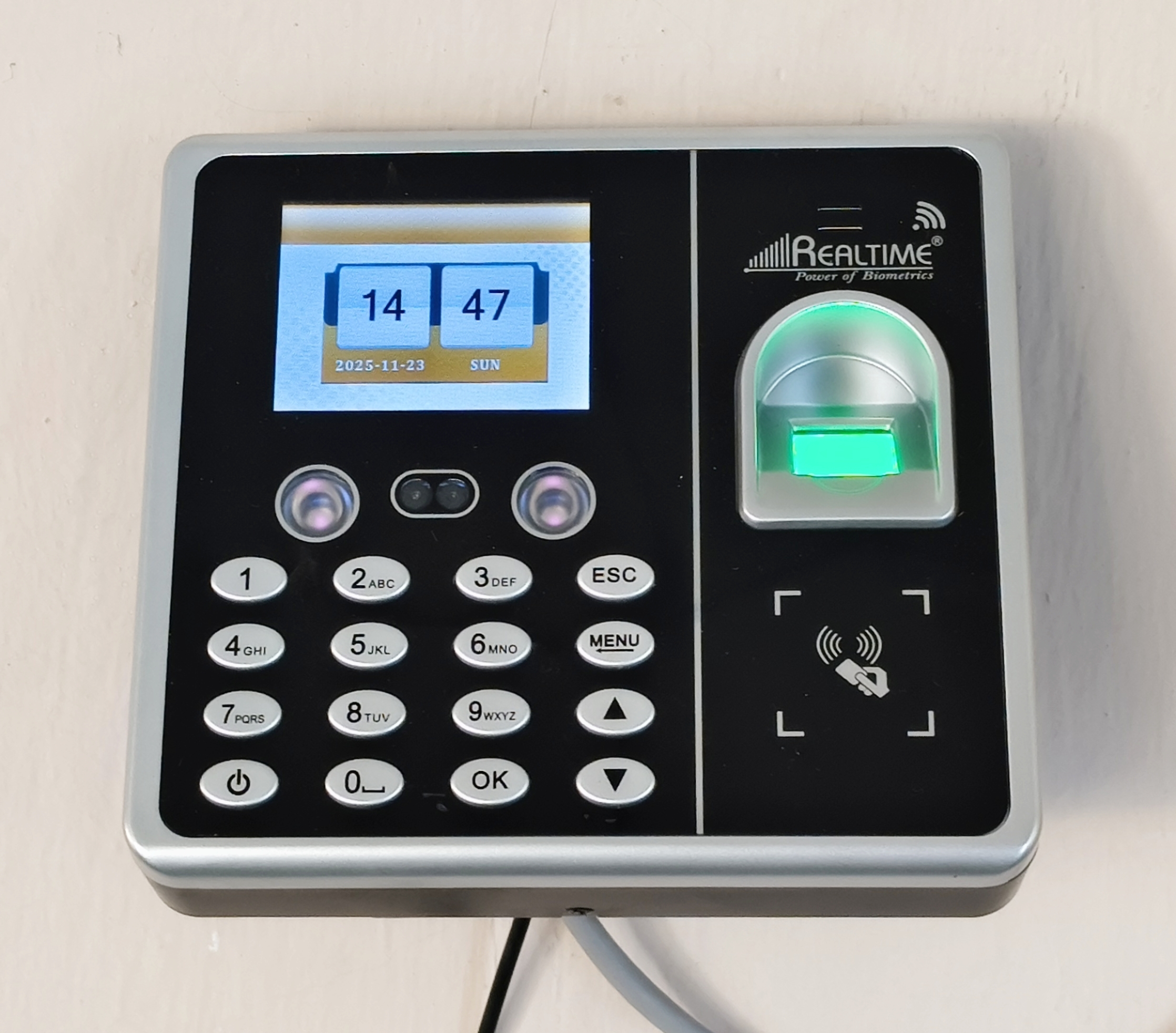Industrial biometric punch terminal for shop floor attendance